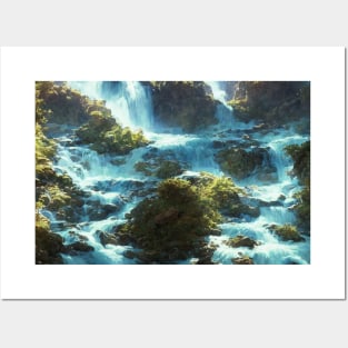 Beautiful Mountain River Landscape Posters and Art